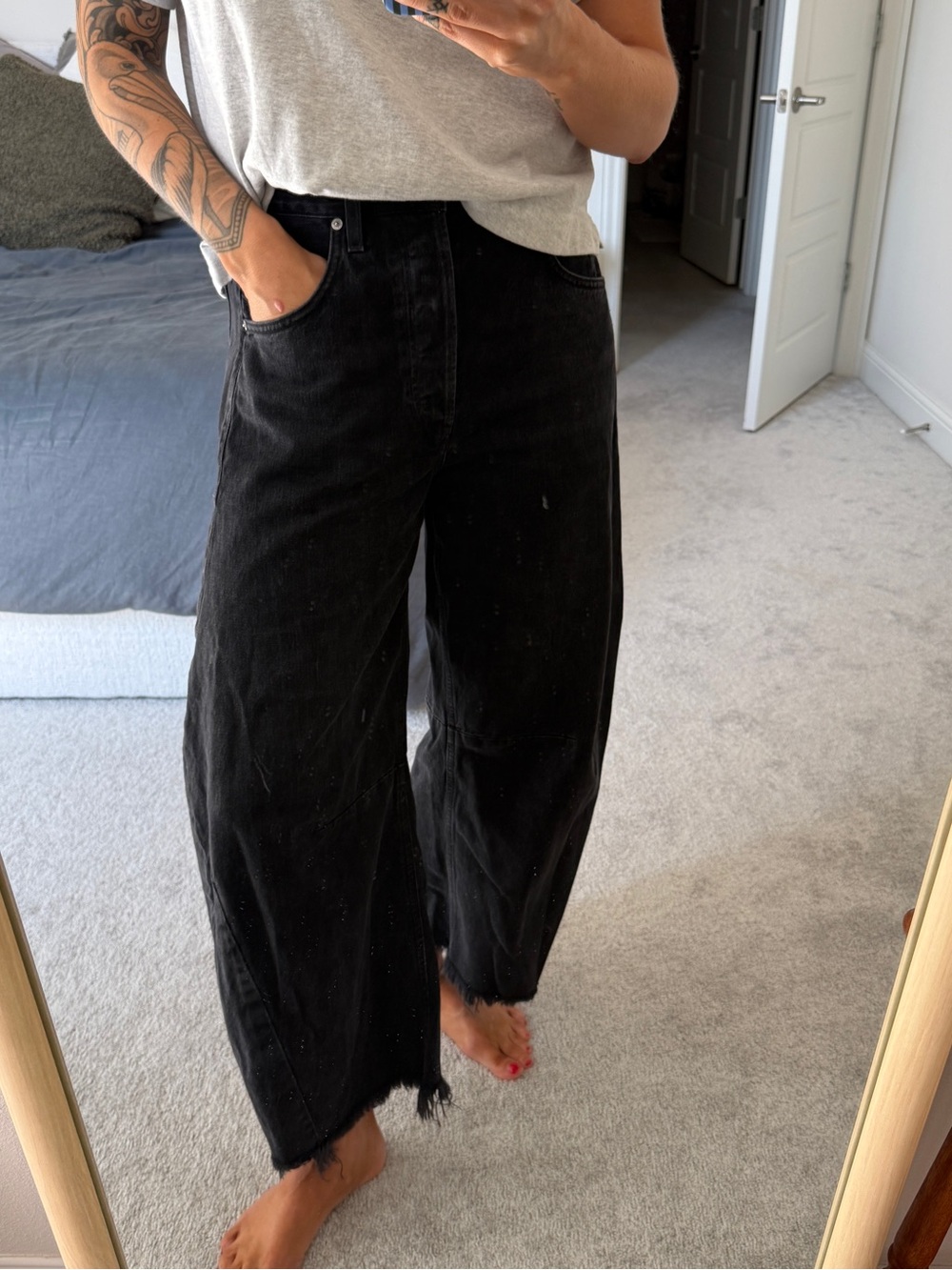Citizens Of Humanity Black High-Rise Wide Leg Jeans